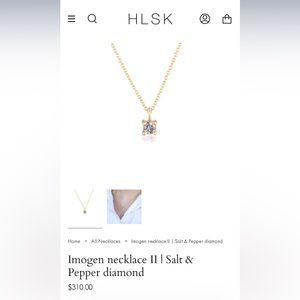 HLSK gray diamond necklace 9 ct yellow gold